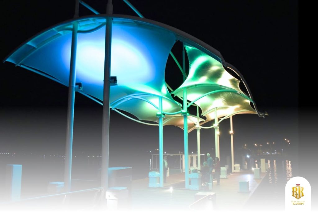 modern roof, jakarta city, membrane canopy