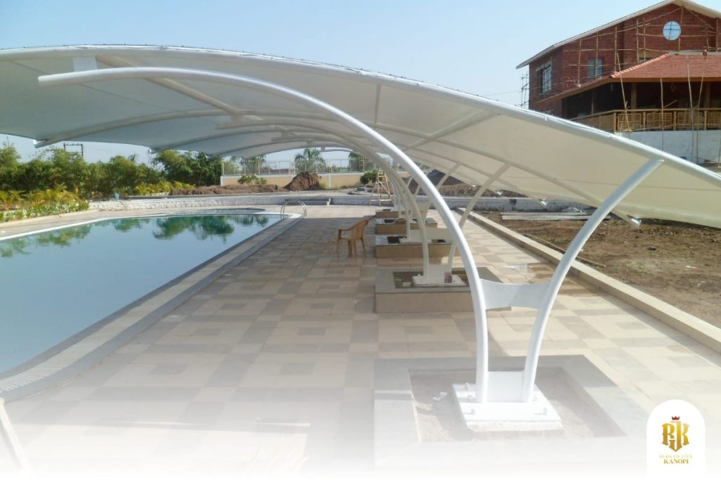 minimalis canopy, membrane roof, garut